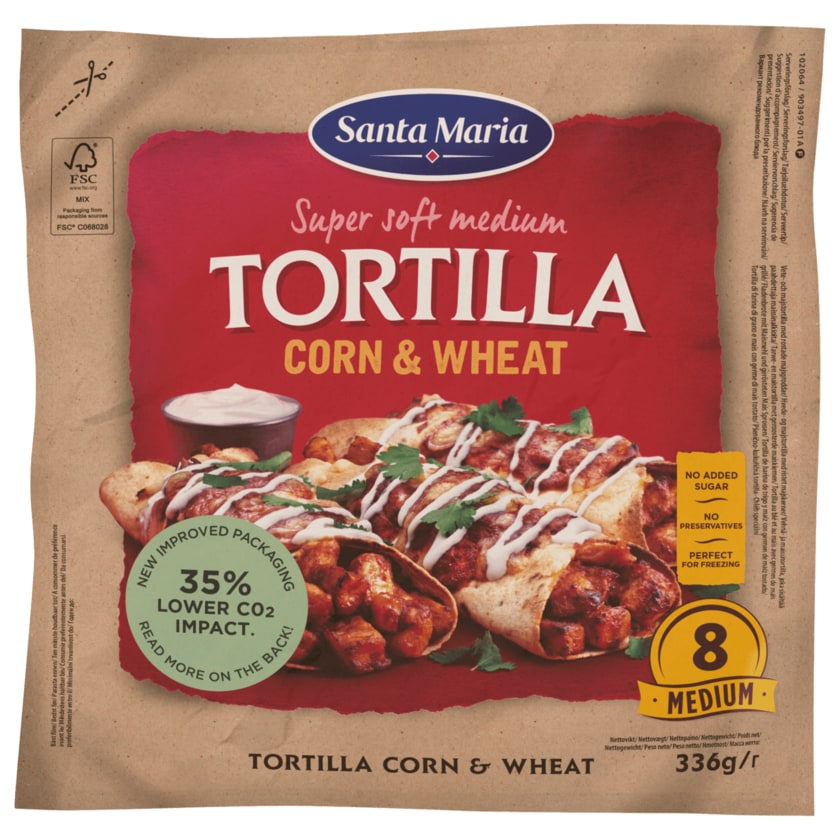 Santa Maria Tortilla Corn & Wheat 20cm 336g
